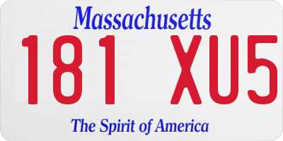 MA license plate 181XU5