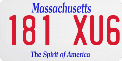 MA license plate 181XU6