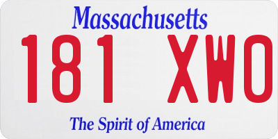 MA license plate 181XW0