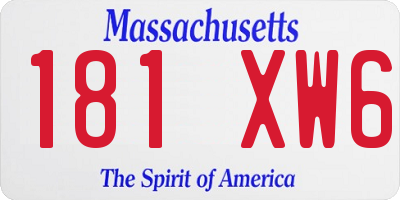 MA license plate 181XW6