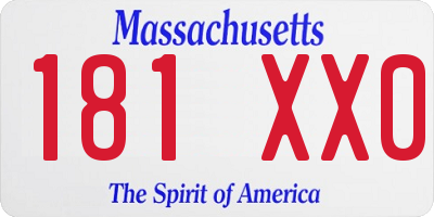 MA license plate 181XX0