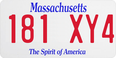 MA license plate 181XY4