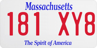 MA license plate 181XY8