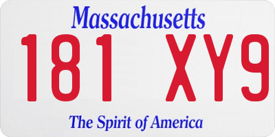 MA license plate 181XY9