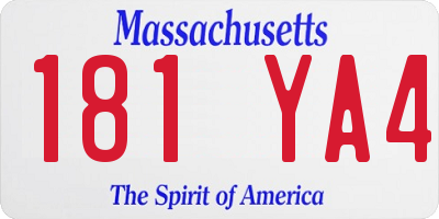 MA license plate 181YA4