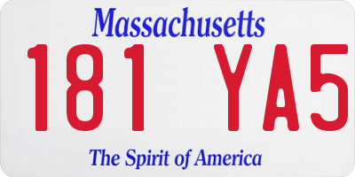 MA license plate 181YA5
