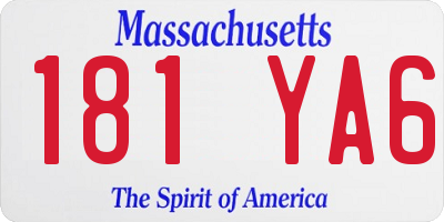 MA license plate 181YA6