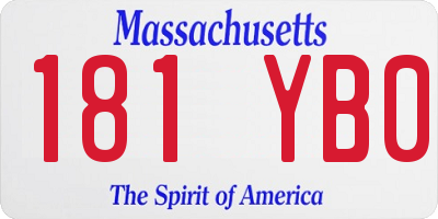MA license plate 181YB0