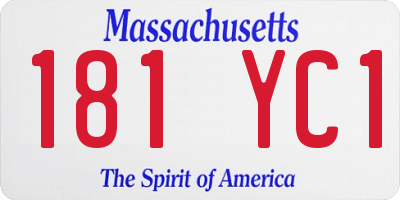 MA license plate 181YC1
