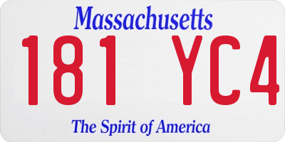 MA license plate 181YC4