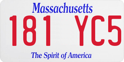 MA license plate 181YC5