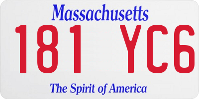 MA license plate 181YC6