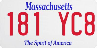 MA license plate 181YC8