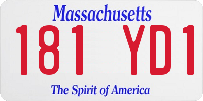 MA license plate 181YD1