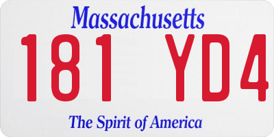 MA license plate 181YD4