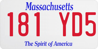 MA license plate 181YD5