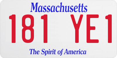 MA license plate 181YE1