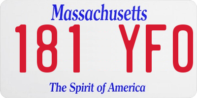 MA license plate 181YF0