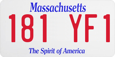 MA license plate 181YF1