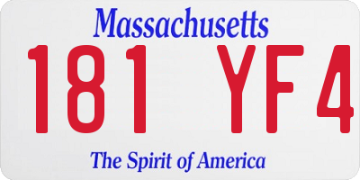 MA license plate 181YF4
