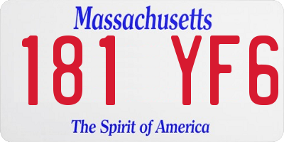 MA license plate 181YF6