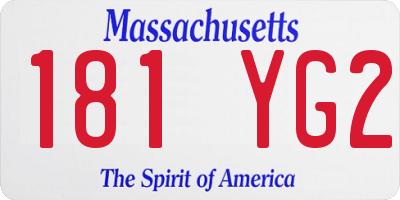 MA license plate 181YG2