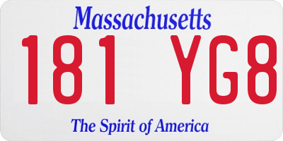 MA license plate 181YG8