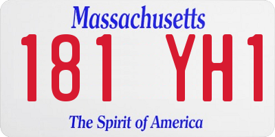 MA license plate 181YH1