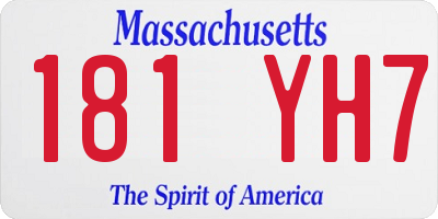 MA license plate 181YH7