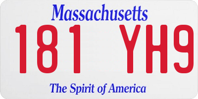 MA license plate 181YH9