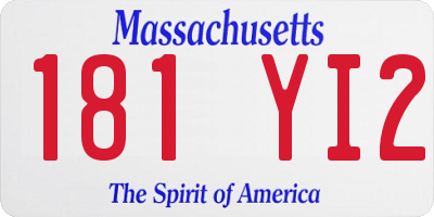 MA license plate 181YI2
