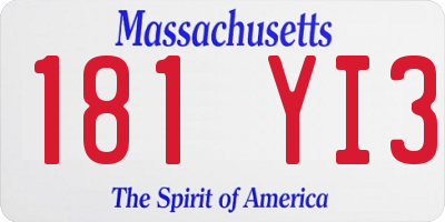 MA license plate 181YI3