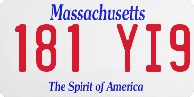 MA license plate 181YI9