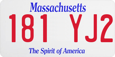 MA license plate 181YJ2