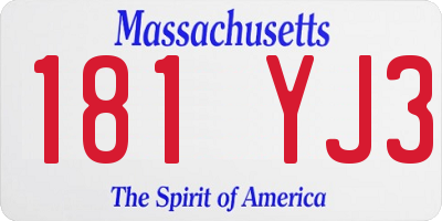 MA license plate 181YJ3