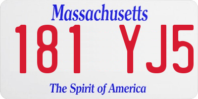 MA license plate 181YJ5