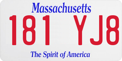 MA license plate 181YJ8