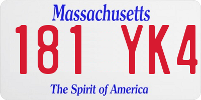 MA license plate 181YK4