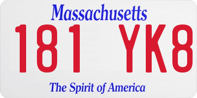 MA license plate 181YK8
