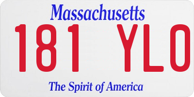 MA license plate 181YL0