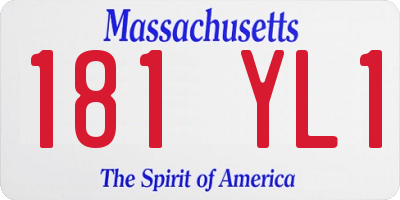 MA license plate 181YL1