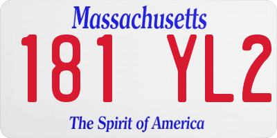 MA license plate 181YL2