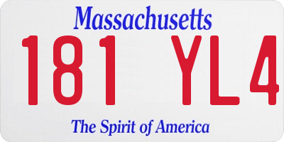 MA license plate 181YL4