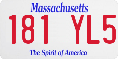 MA license plate 181YL5