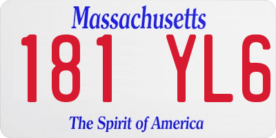 MA license plate 181YL6