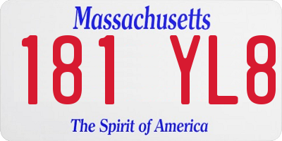 MA license plate 181YL8