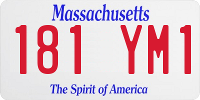 MA license plate 181YM1