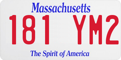 MA license plate 181YM2