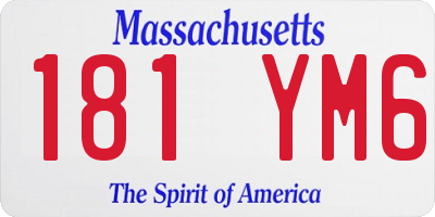 MA license plate 181YM6