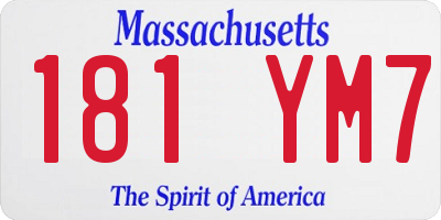 MA license plate 181YM7